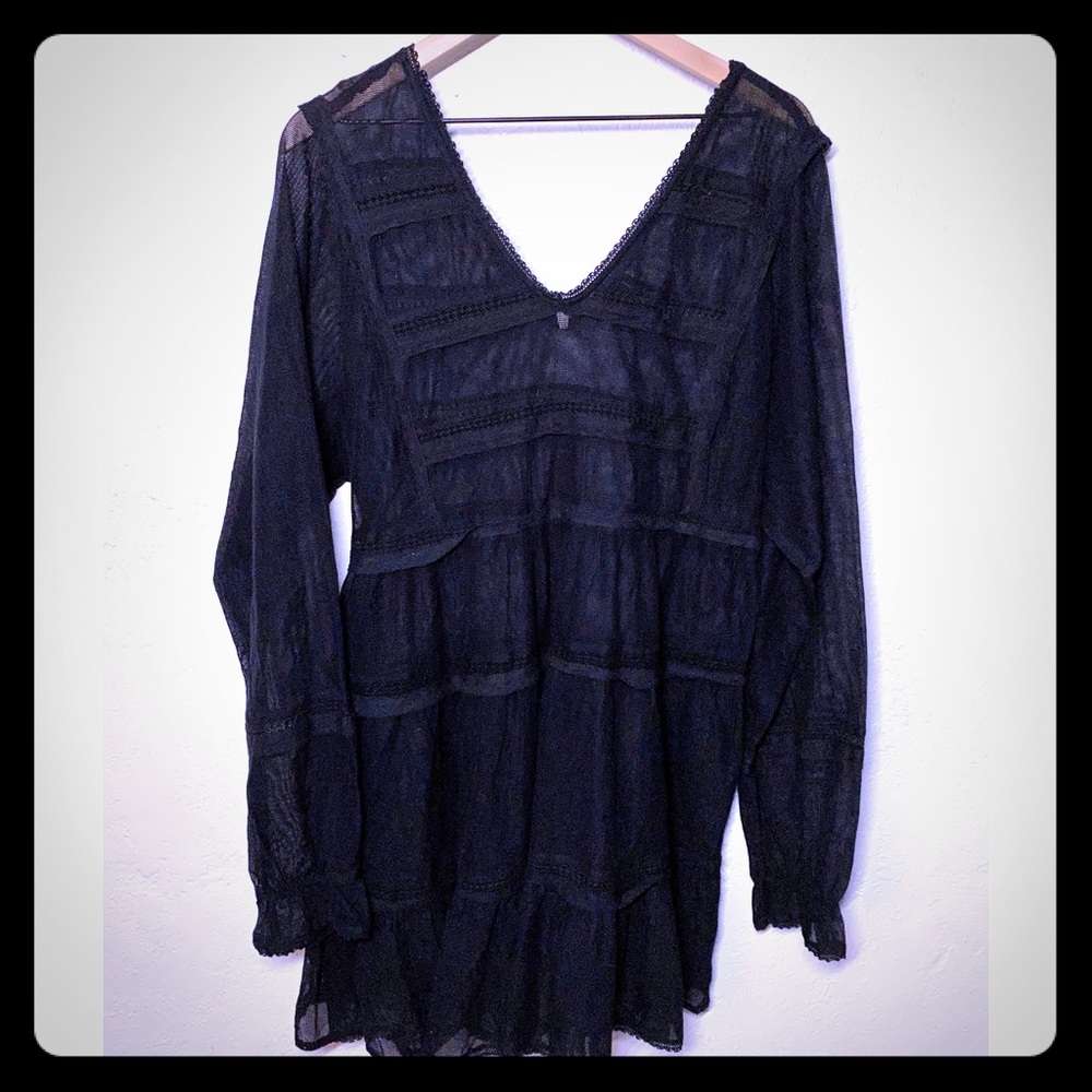 Free People Sheer Boho Midi Dress